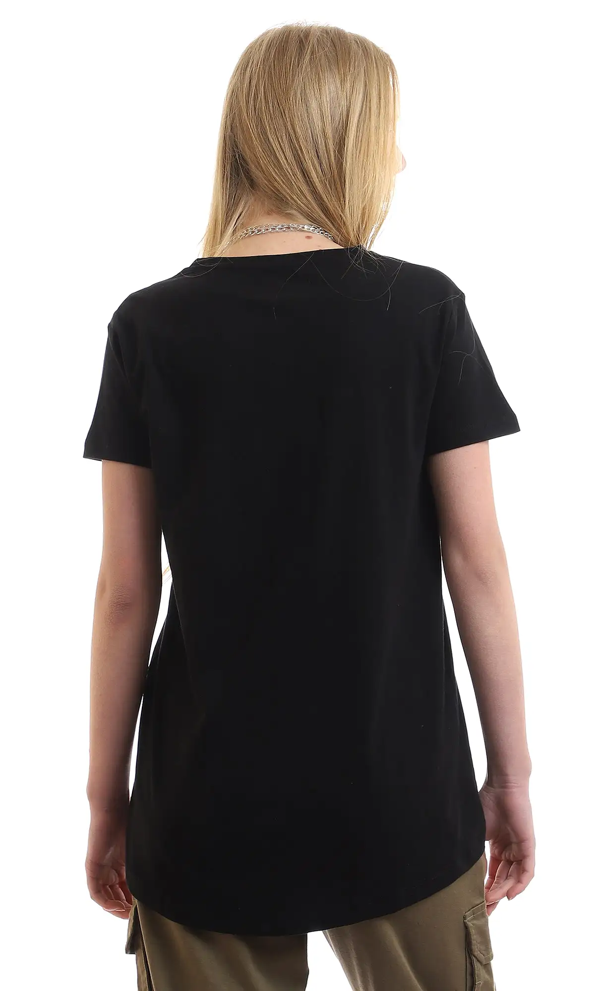 97257 Basic Round Short Sleeves Black Tee