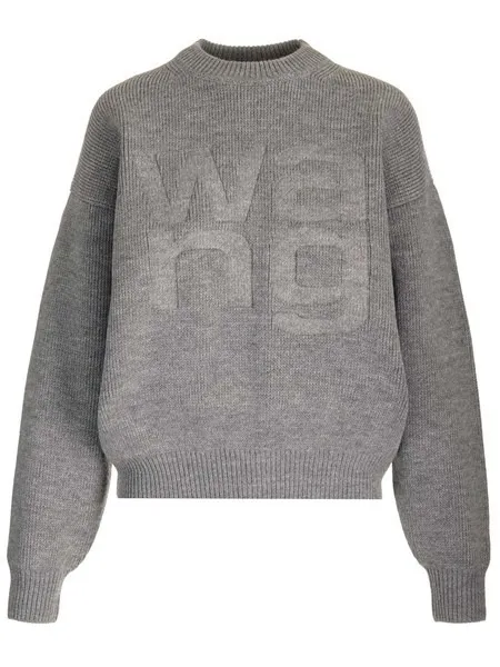 Alexander Wang  |Crew Neck Casual Style Long Sleeves Logo V-neck & Crew neck