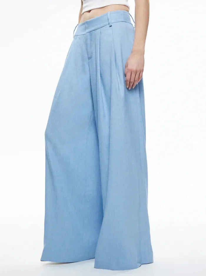 Alice. + Olivia - Scarlet Wide Leg Flare Pant - Chambray