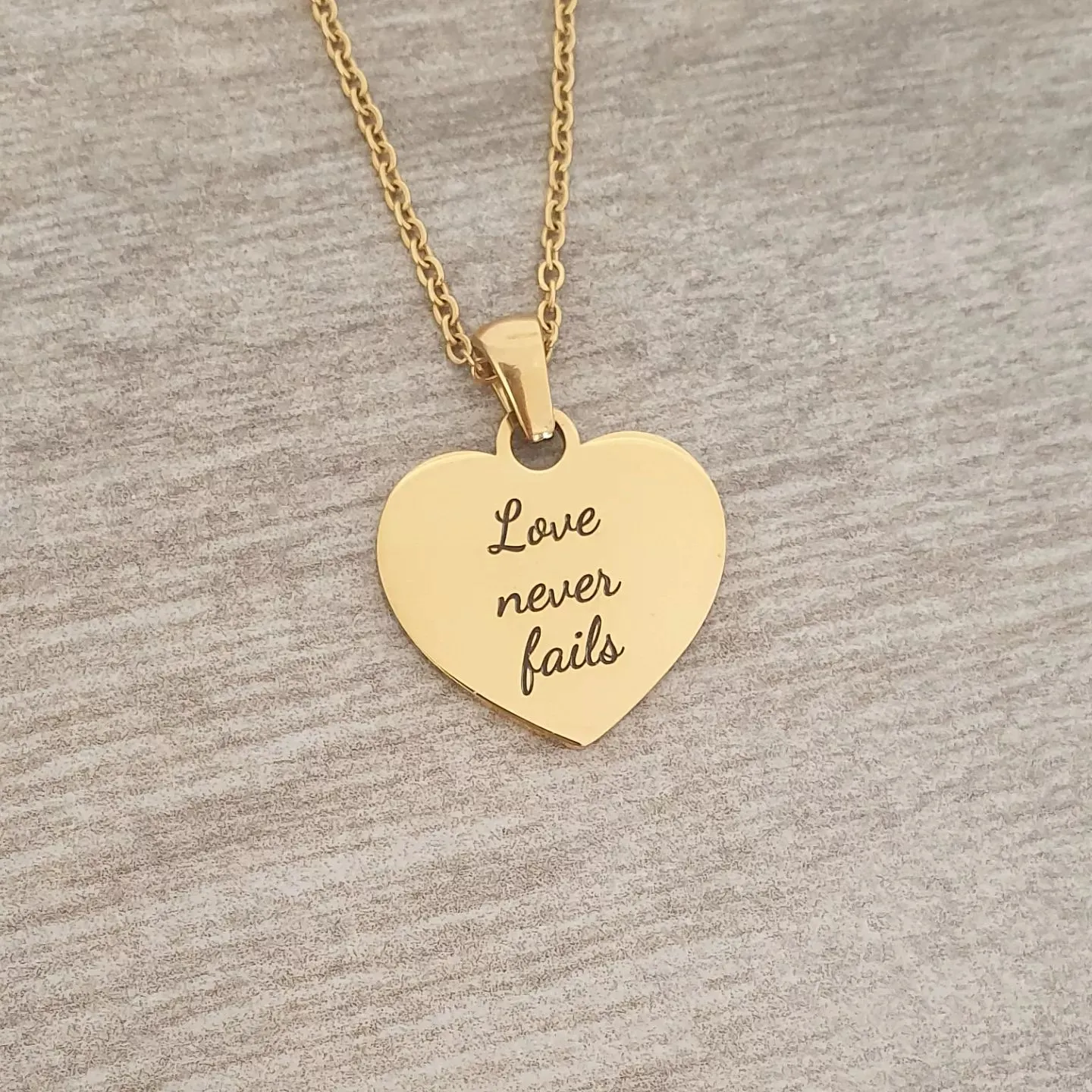 Amore Personalized Necklace, Gold Stainless Steel, Size: 20mm on 45cm chain (READY IN 3 DAYS!)