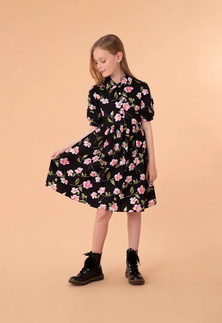 Baby Collar Floral Printed Dress