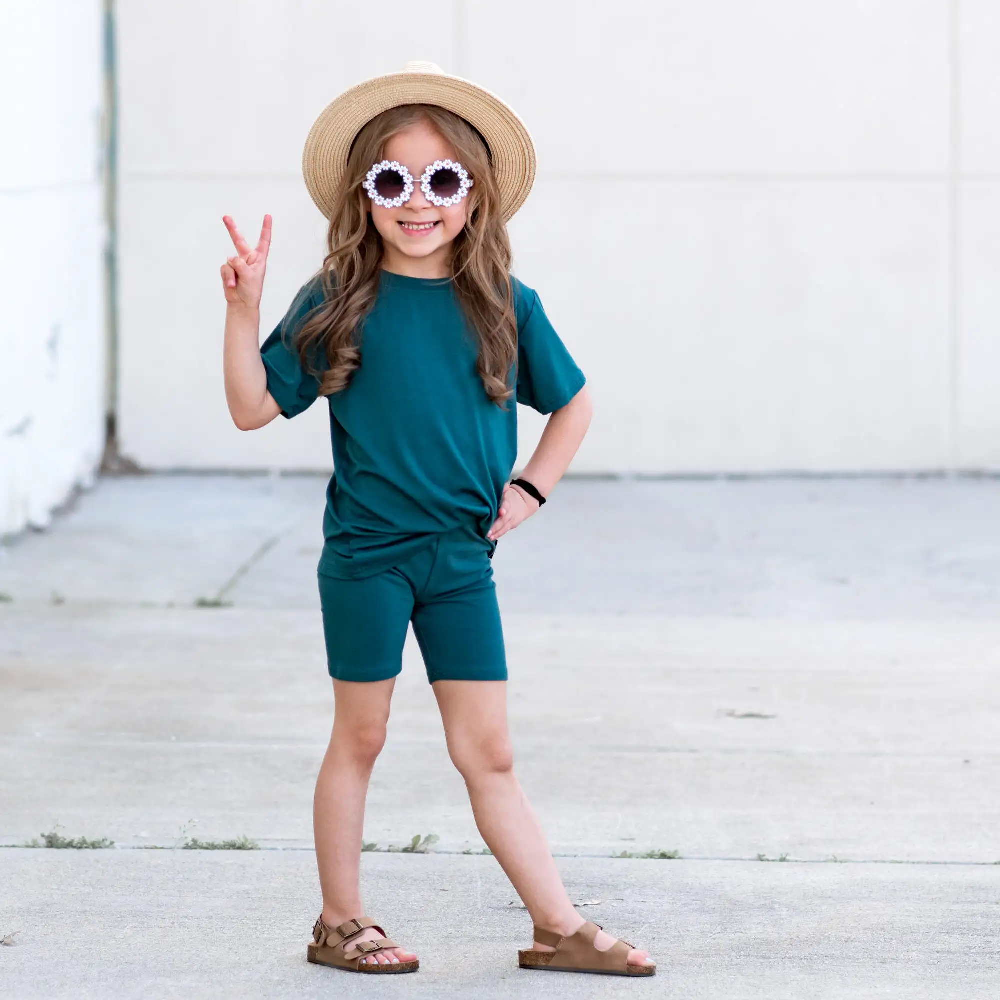 BAMBOO BASIC TEE- Peacock