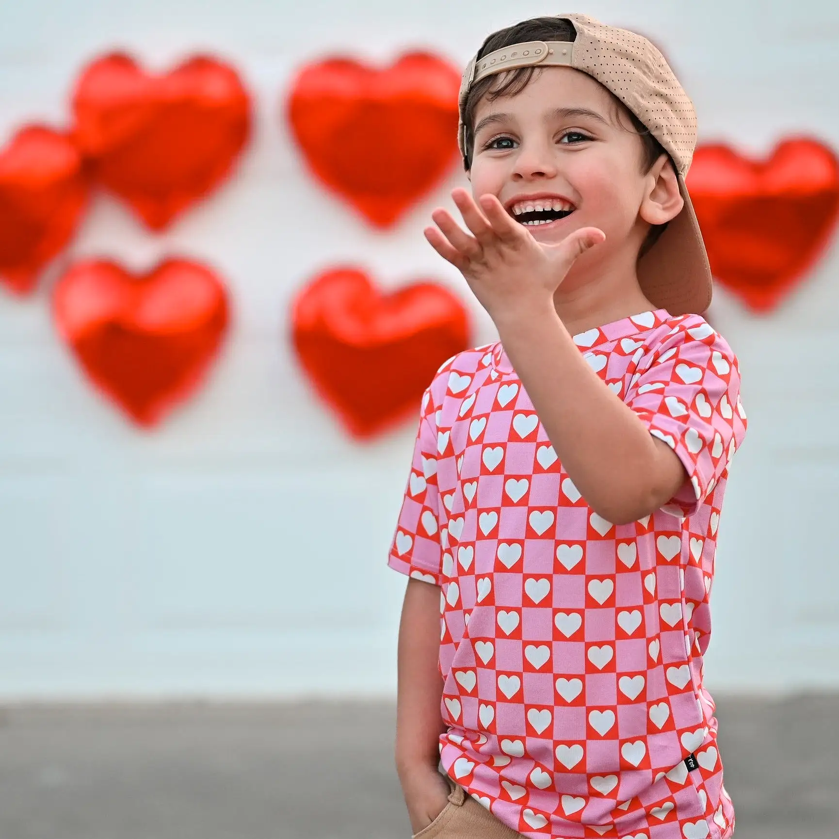 BAMBOO BASIC TEE- Red Heart