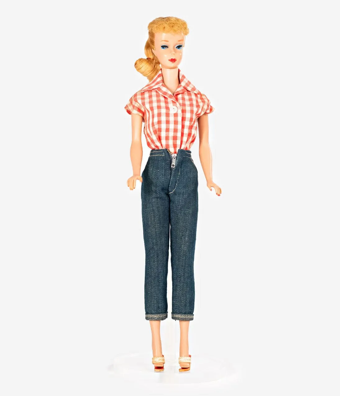 Barbie x Unique Vintage Plus Size Dark Blue Denim Picnic Capri Pants