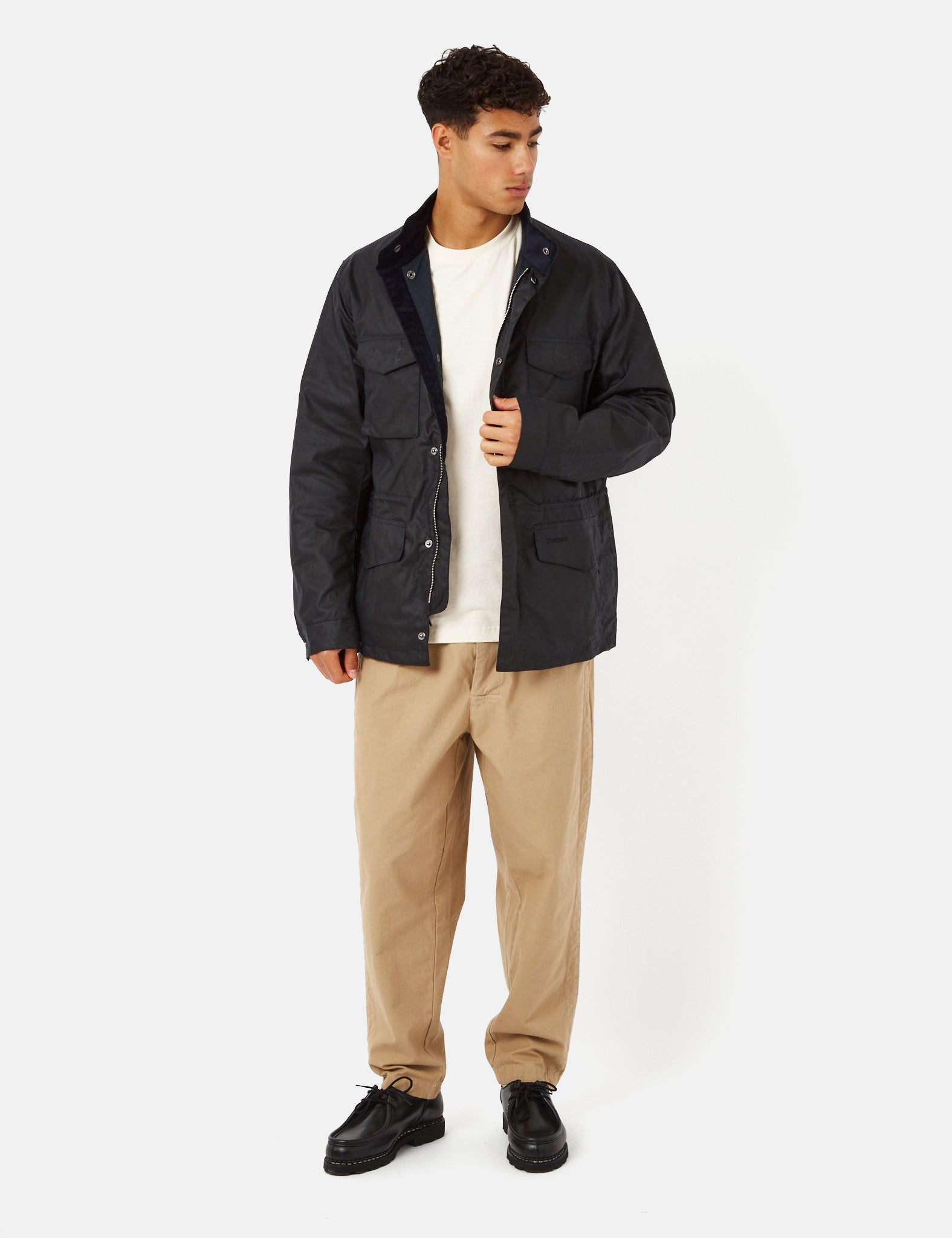 Barbour Farnham Wax Jacket - Navy Blue