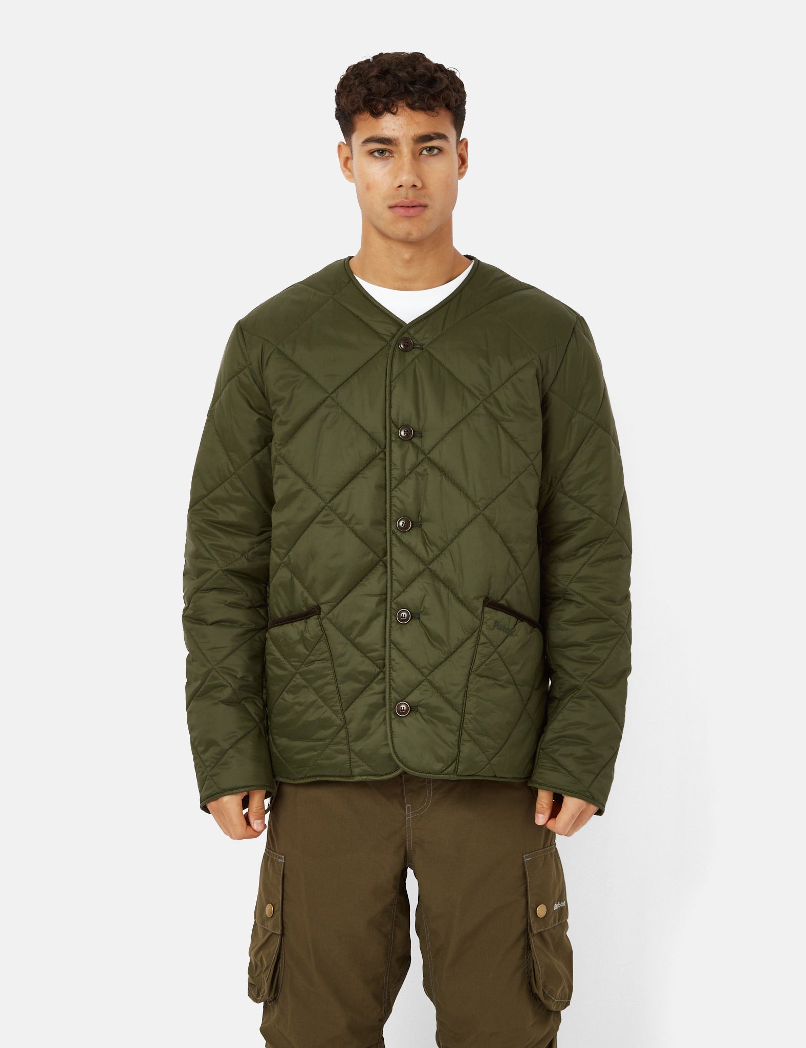 Barbour Liddesdale Cardigan Quilt Jacket - Sage Green