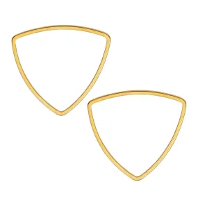 Beadable Open Frame Link, Heart Triangle 20mm, Gold Tone (4 Pieces)