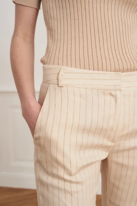 Beige borsalino stripe Phedre pant