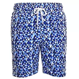 Blue Geo Print Board Short