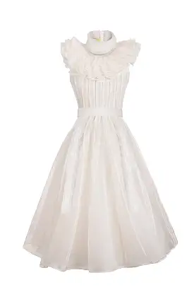 BOTTLEBRUSH ORGANZA DRESS IVORY