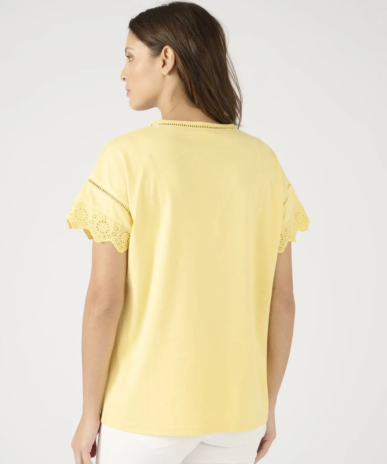 Broderie Detail Organic Cotton T-shirt