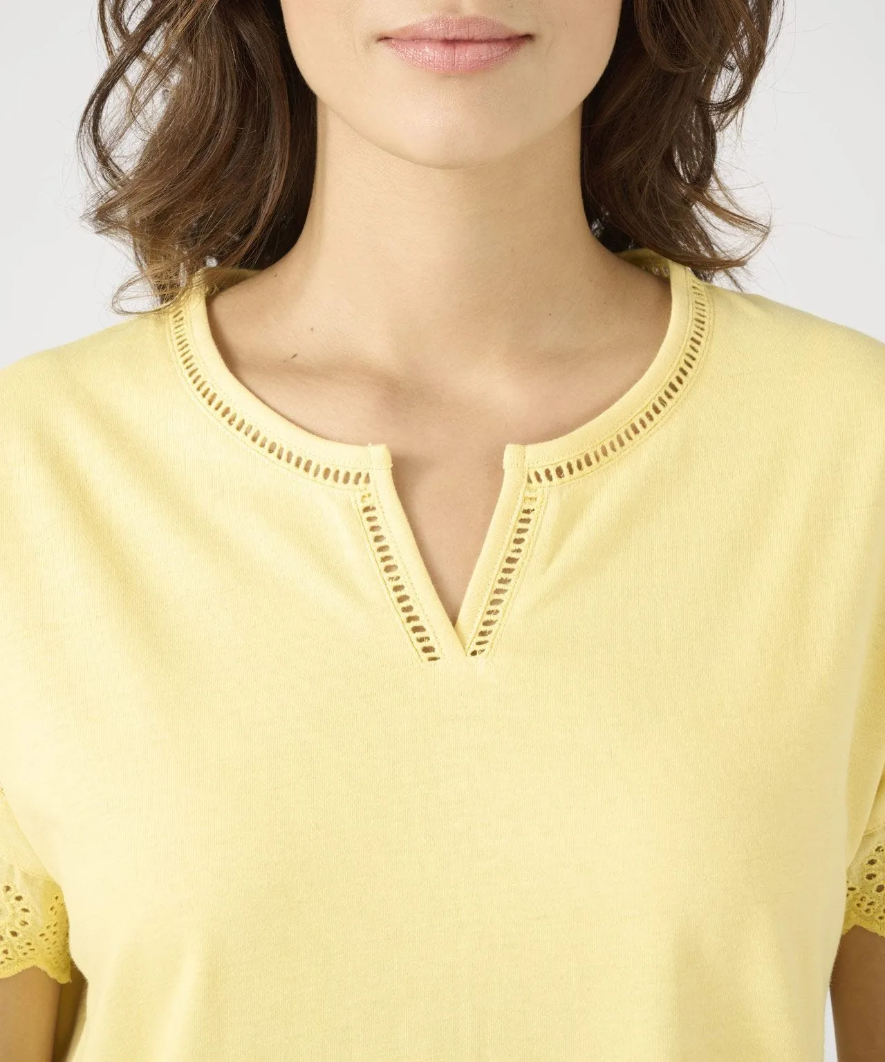 Broderie Detail Organic Cotton T-shirt