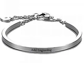 CBA102067 - Personalized Bangle, Stainless Steel, adjustable