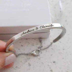 CBA102067 - Personalized Bangle, Stainless Steel, adjustable