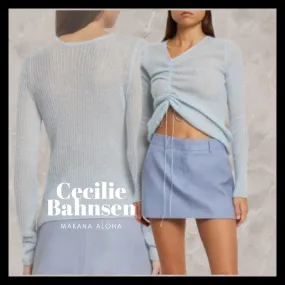 CECILIE BAHNSEN  |Casual Style Wool Long Sleeves Plain V-neck & Crew neck