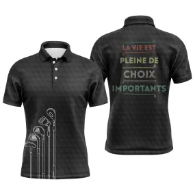 Chiptshirts - Polo De Golf, Cadeau Original Pour Fans De Golf, Polo de Sport Homme et Femme, Club de Golf, Rétro Vintage, La Vie