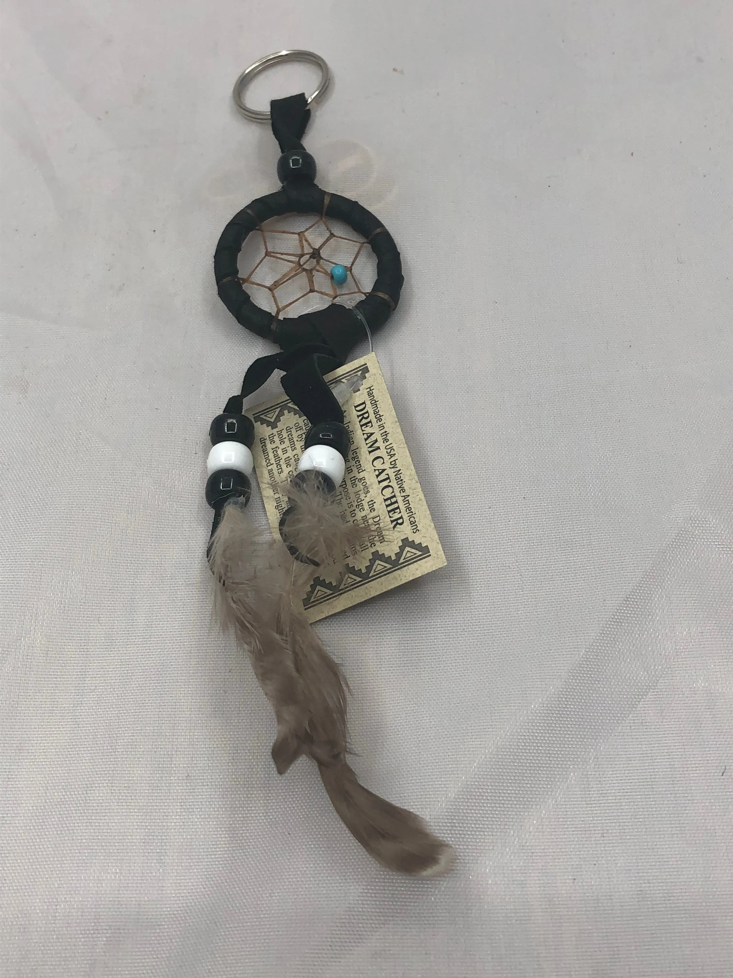 CM Navajo handcrafted Dream Catcher key ring 1.5”