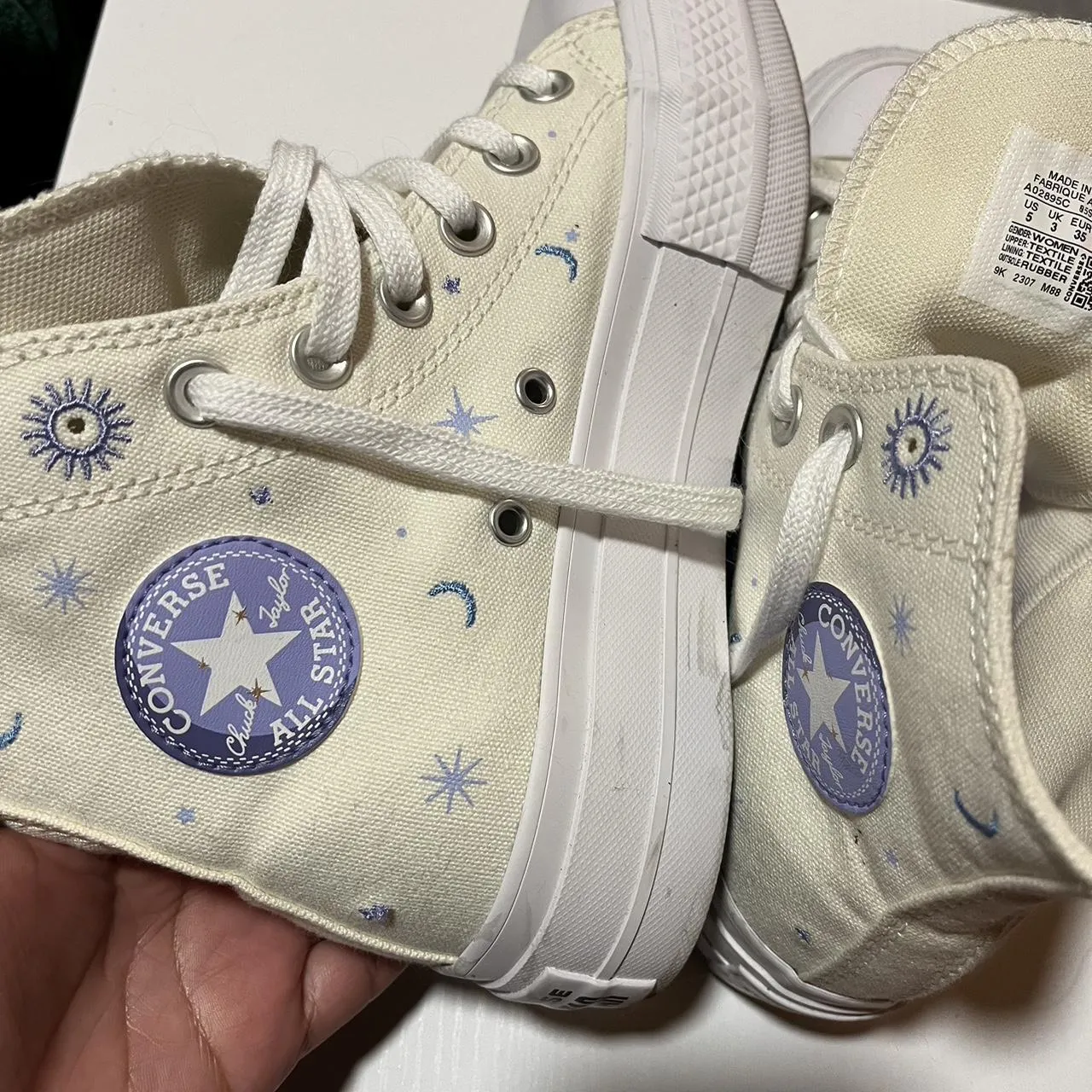 Converse Women's White and Blue Trainers