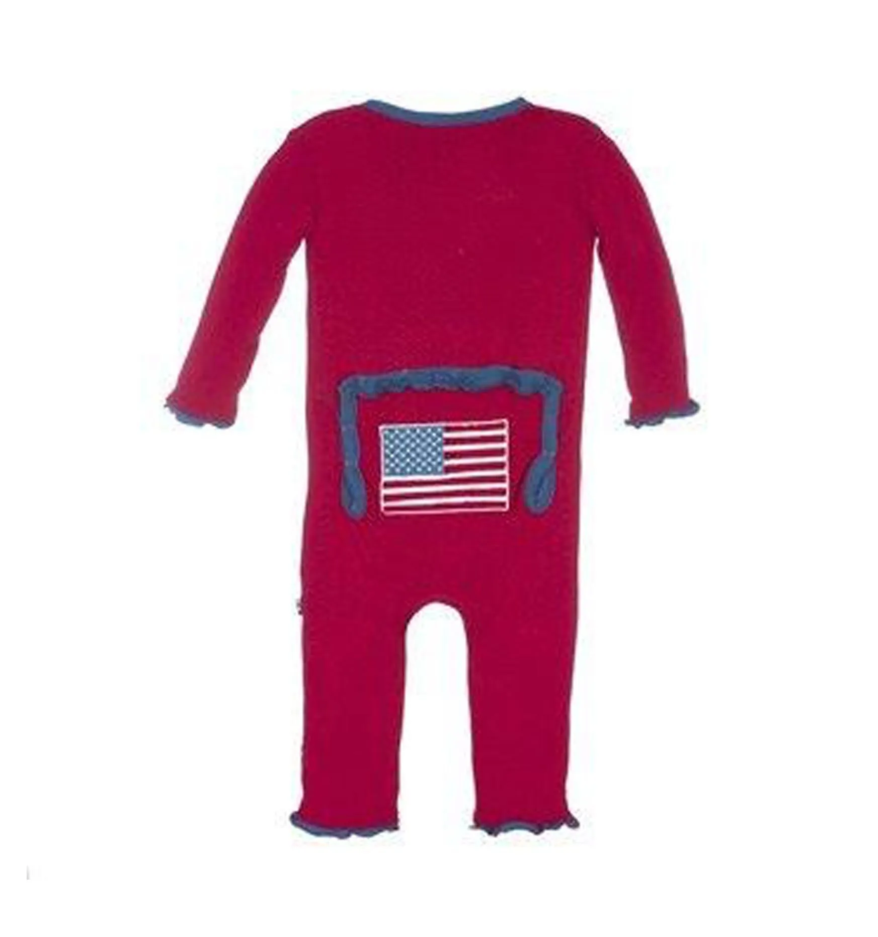 Coverall Crimson Ruffle American Flag Applique