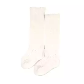 Crochet Knee High Socks (Powder Pink)