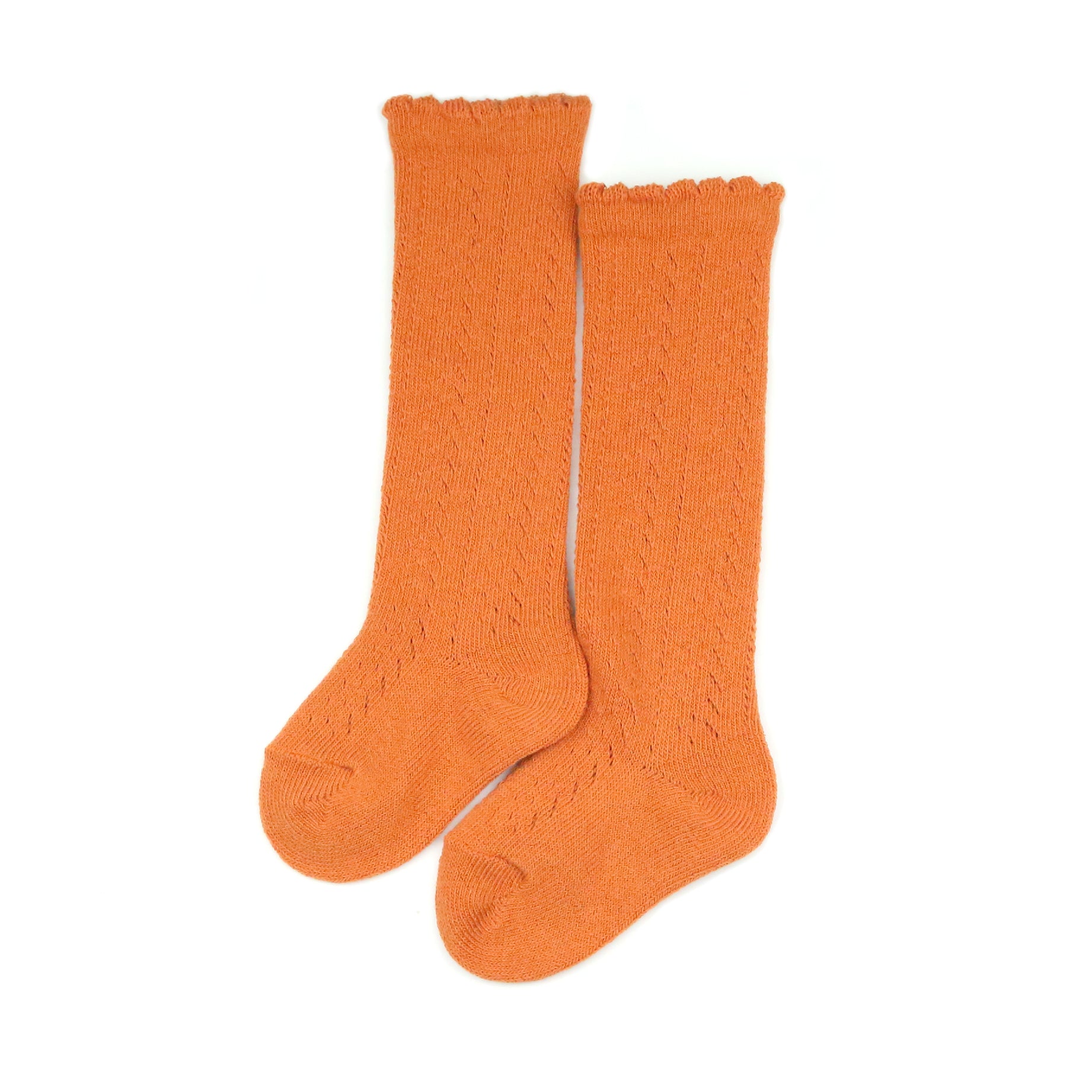 Crochet Knee High Socks (Spicy Orange)