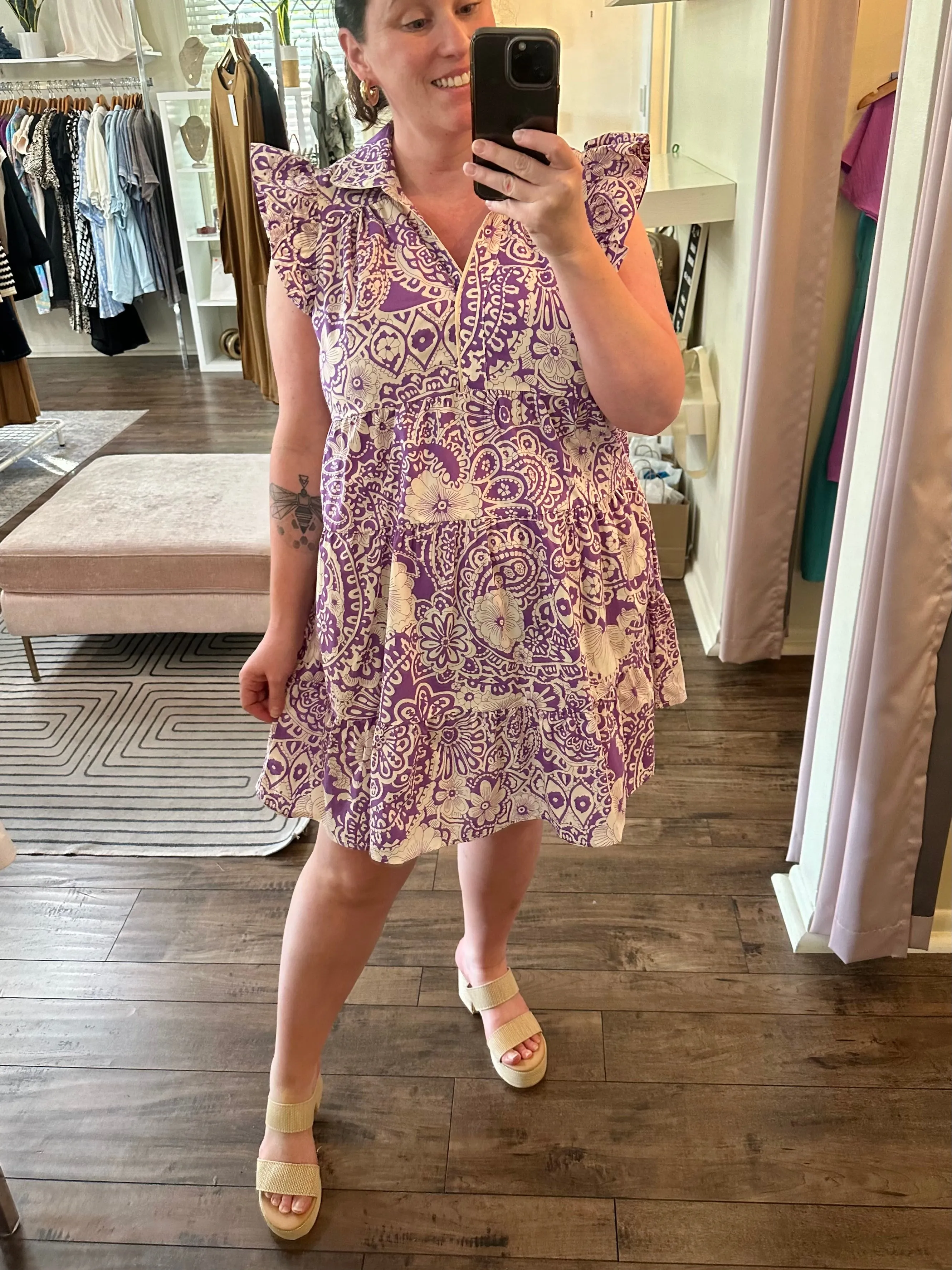 Curvy Purple Paisley Dress