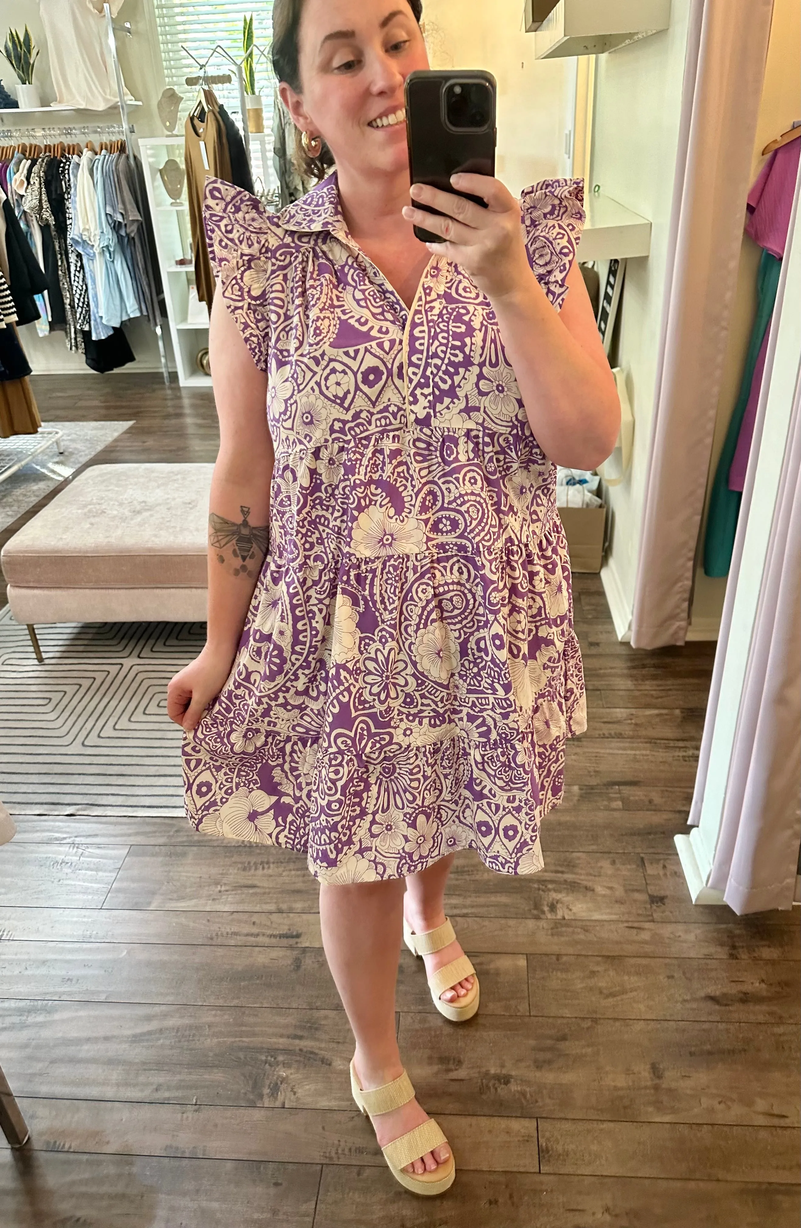 Curvy Purple Paisley Dress