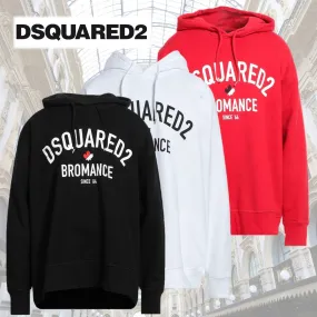 D SQUARED2  |Crew Neck Long Sleeves Plain Cotton Logo Luxury Sweatshirts