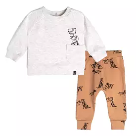 Deux Par Deux Baby Organic Cotton Top & Pant Set _Cream E20C11-193