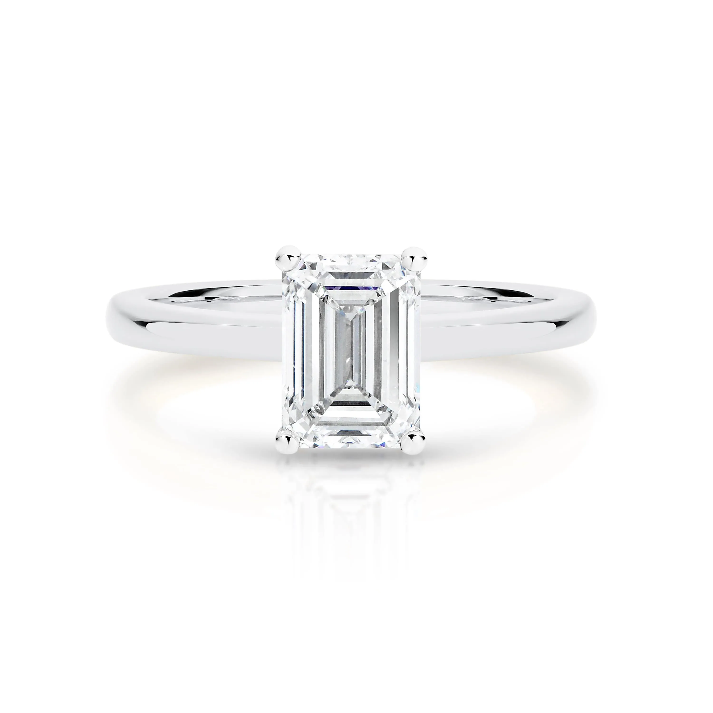 Edith | Emerald Cut Solitaire Diamond Engagement Ring