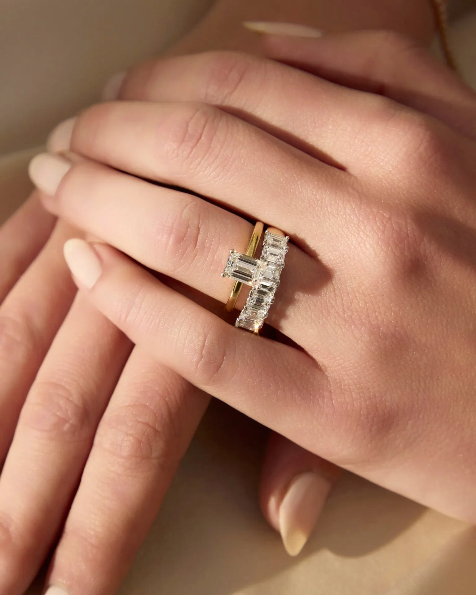 Edith | Emerald Cut Solitaire Diamond Engagement Ring