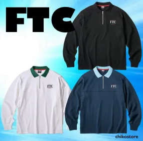 FTC  |Unisex Street Style Long Sleeves Logo Skater Style Polos