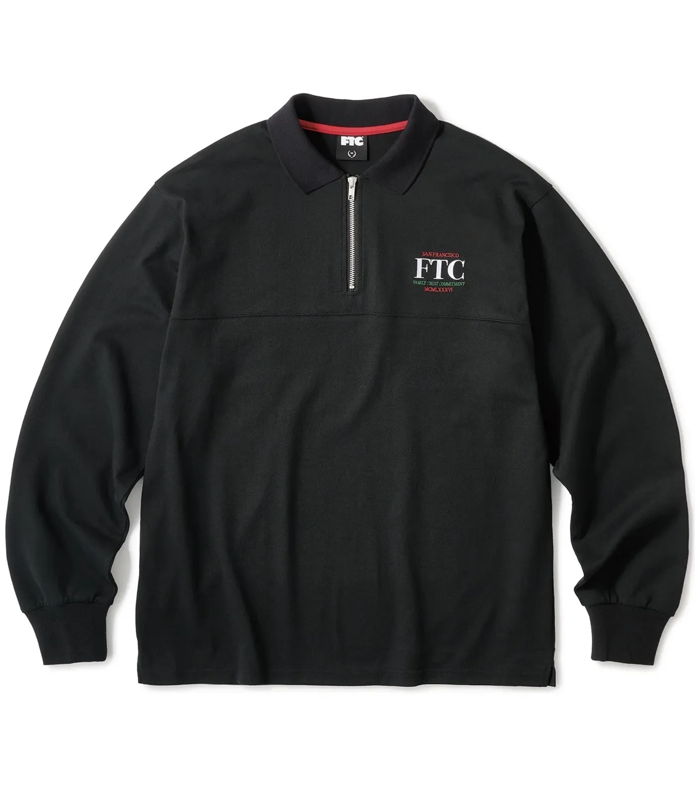 FTC  |Unisex Street Style Long Sleeves Logo Skater Style Polos