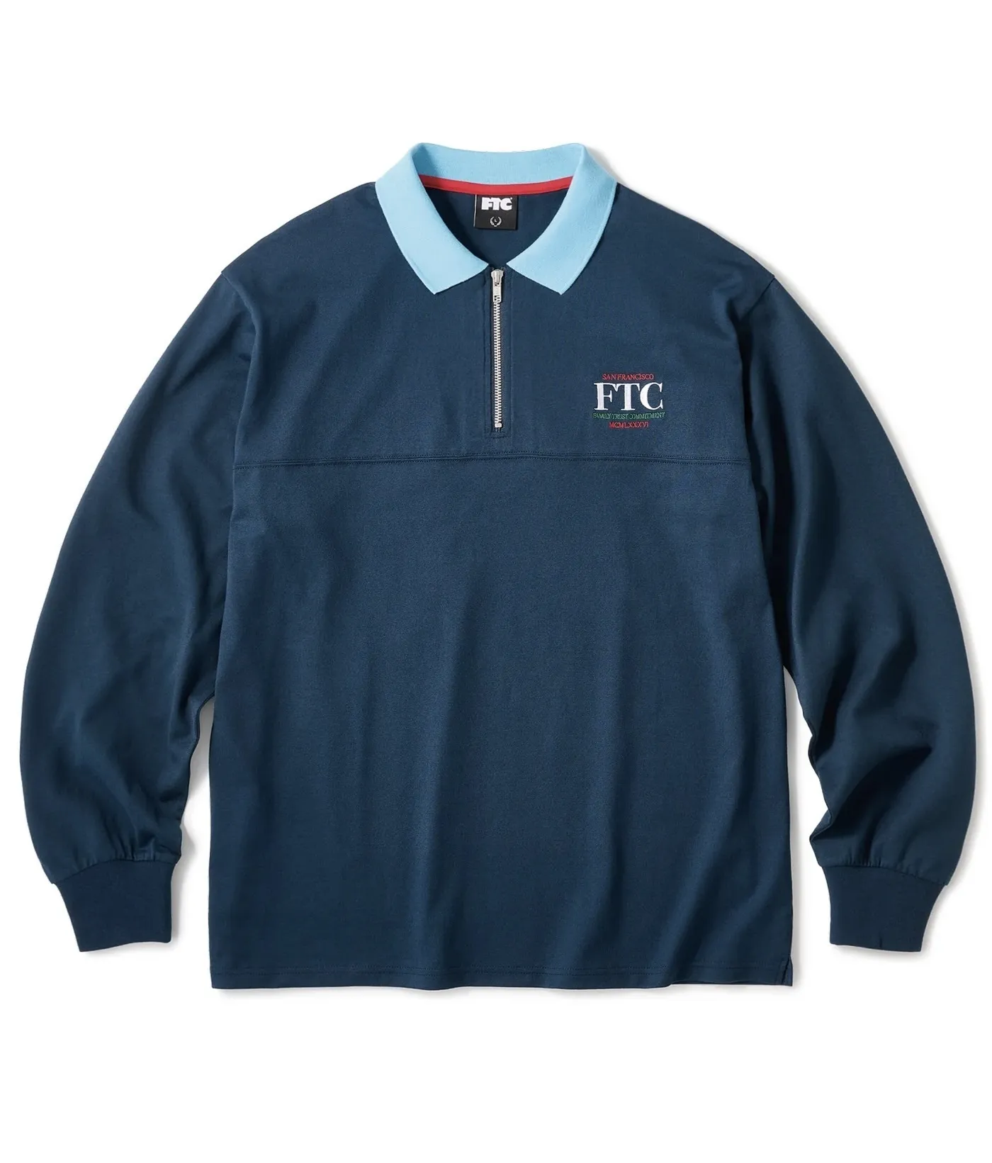 FTC  |Unisex Street Style Long Sleeves Logo Skater Style Polos