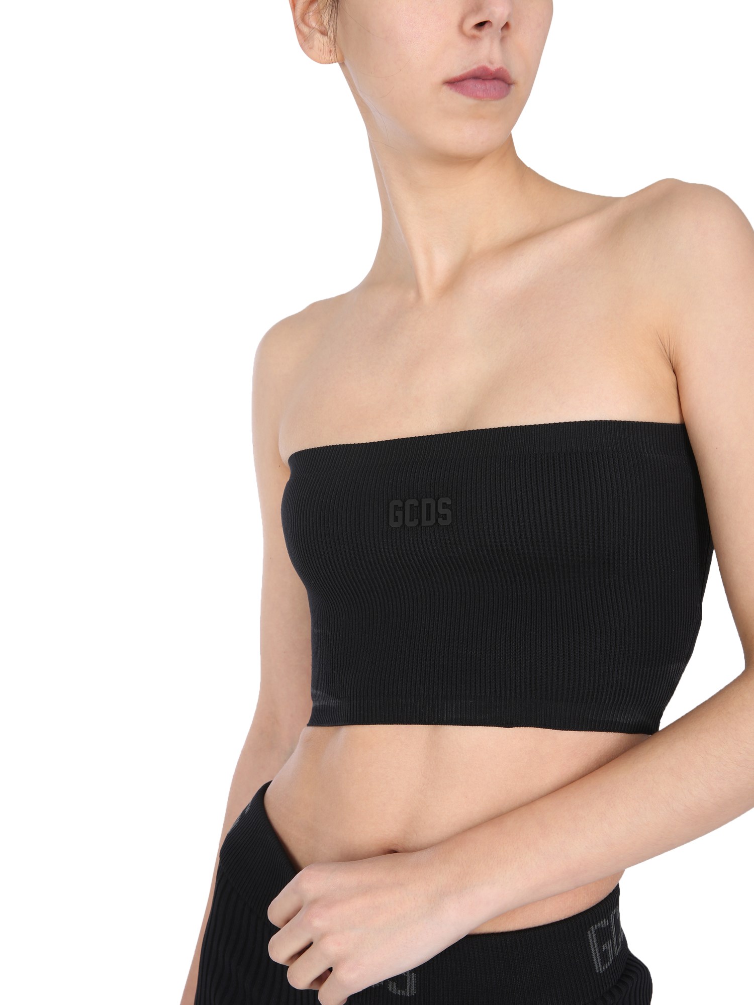 GCDS    BANDED TOP WITH POLYAMIDE LOGO PATCH