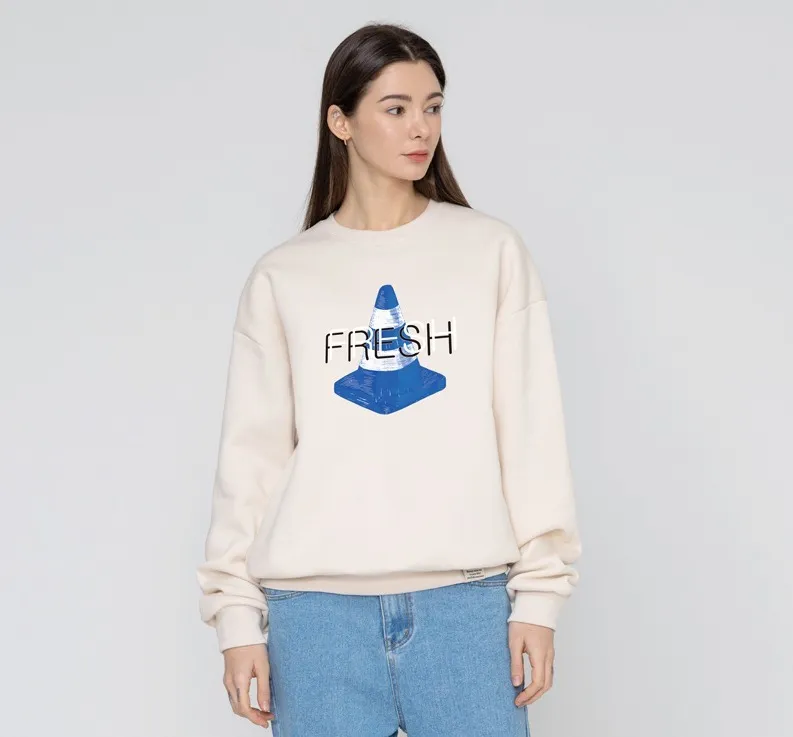 GRAVER  |Unisex Street Style U-Neck Long Sleeves Logo Sweatshirts