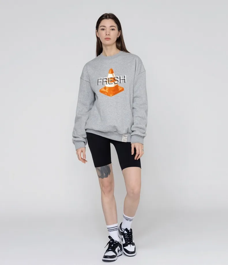 GRAVER  |Unisex Street Style U-Neck Long Sleeves Logo Sweatshirts