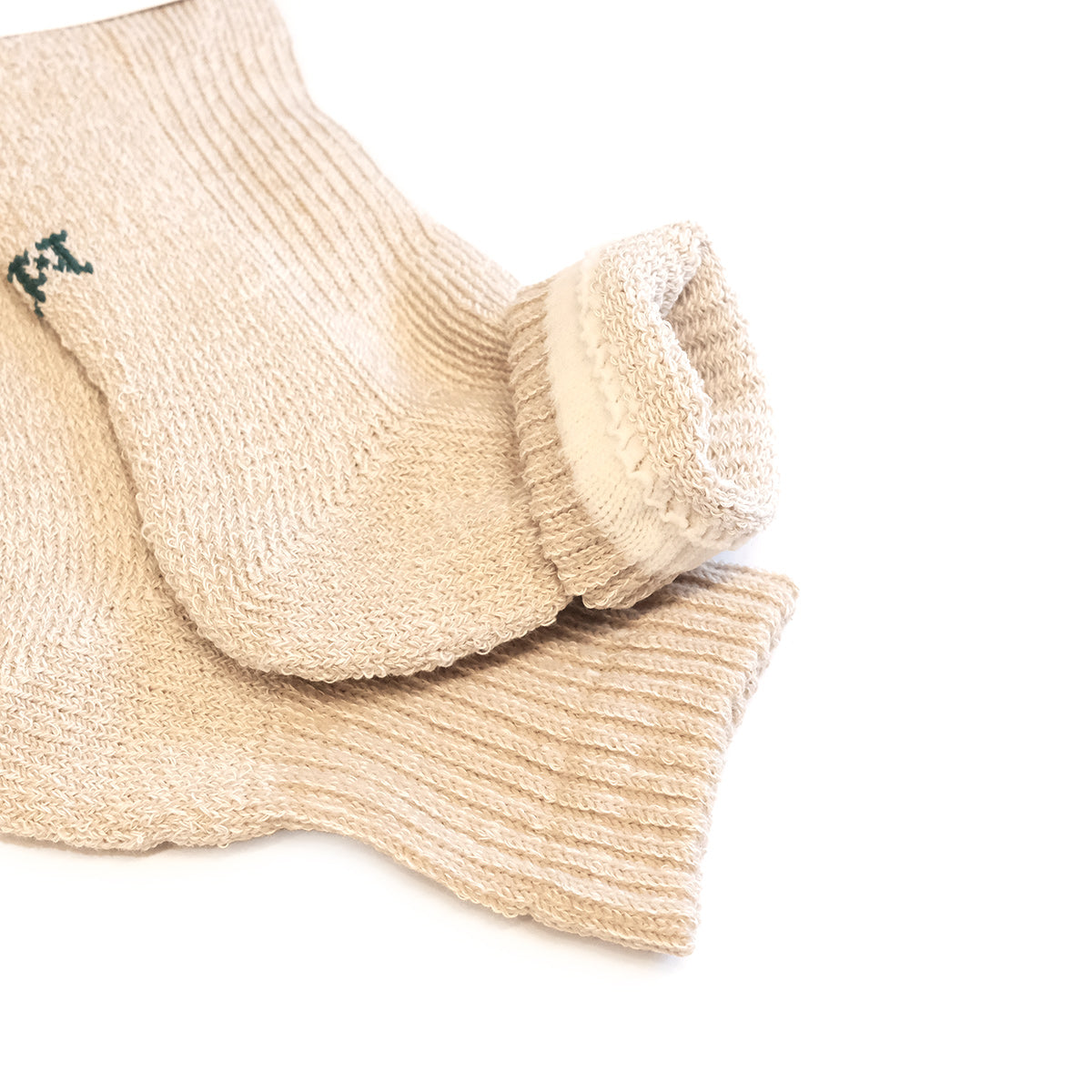 Hemp + Organic Cotton Pile Ankle Socks - Beige