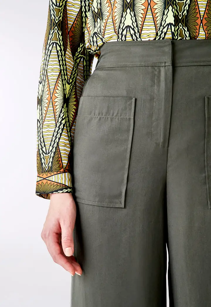 High Waisted Patch Pocket Trouser