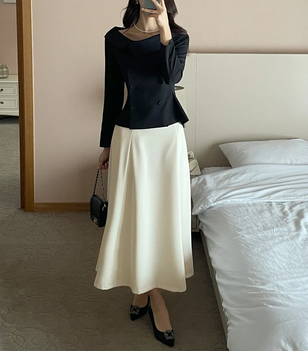 I AM MARI  |Long Sleeves Plain Party Style Office Style Elegant Style