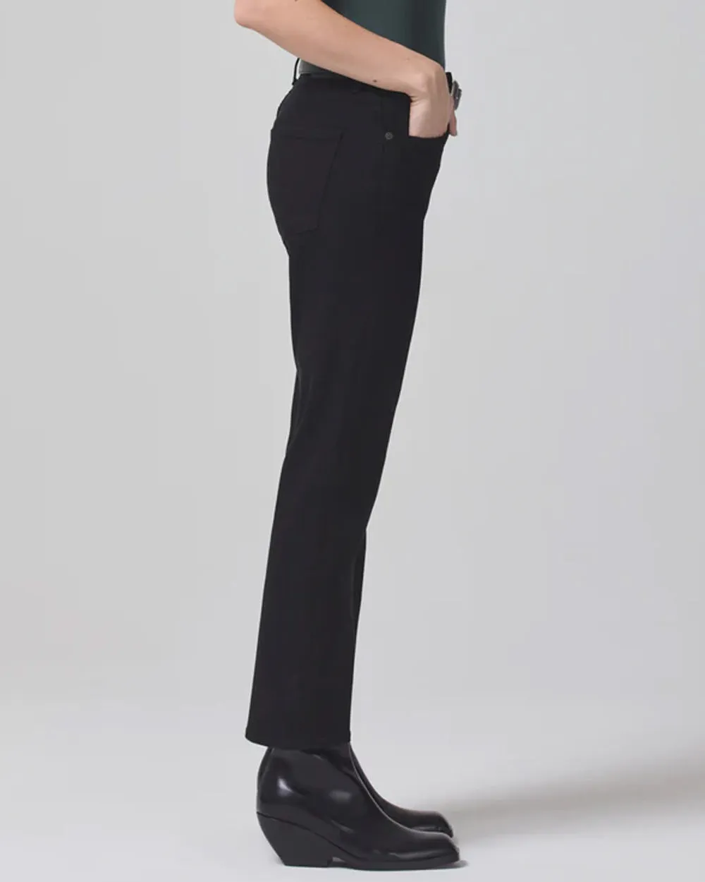 Isola Straight Crop Jean in Plush Black