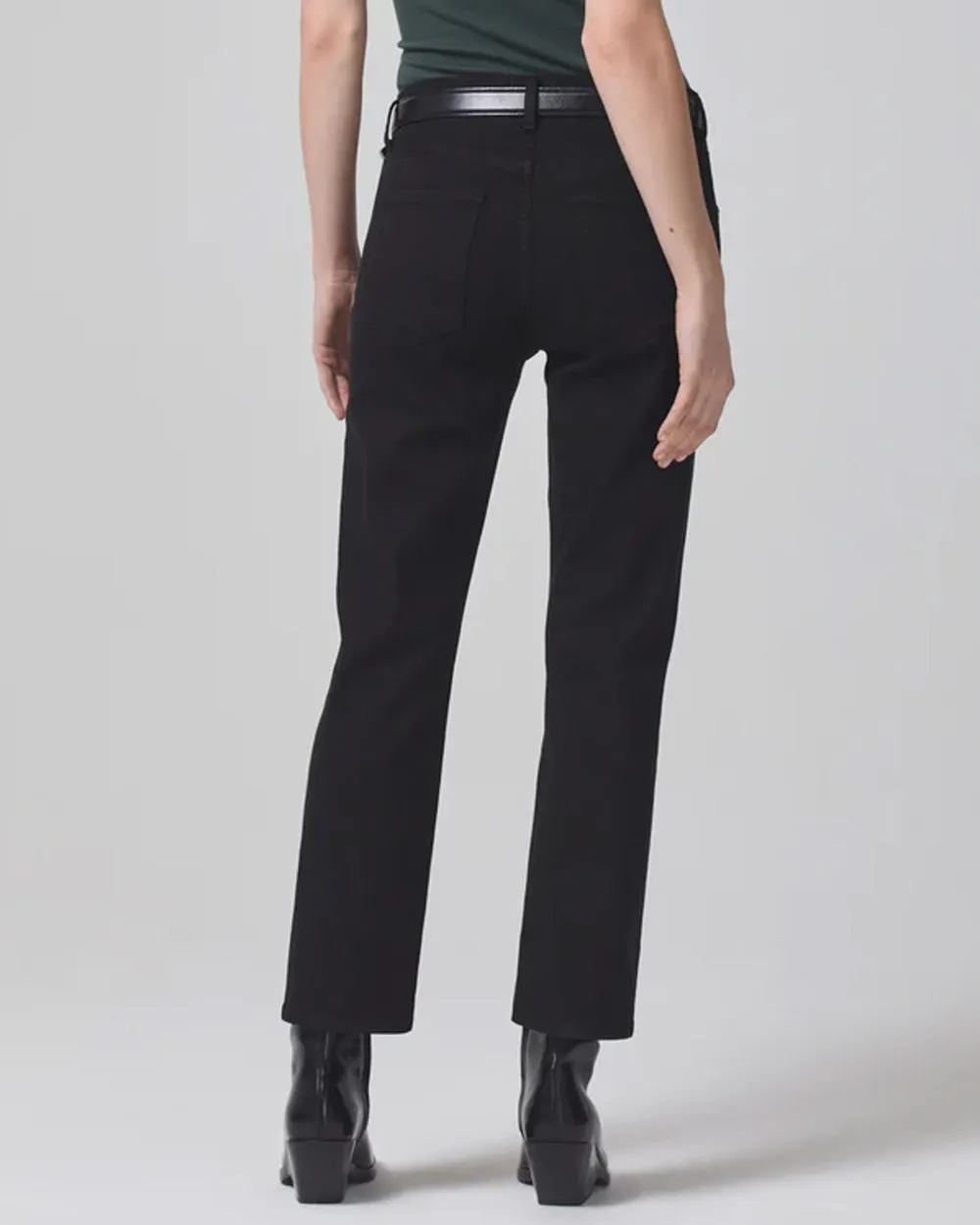 Isola Straight Crop Jean in Plush Black