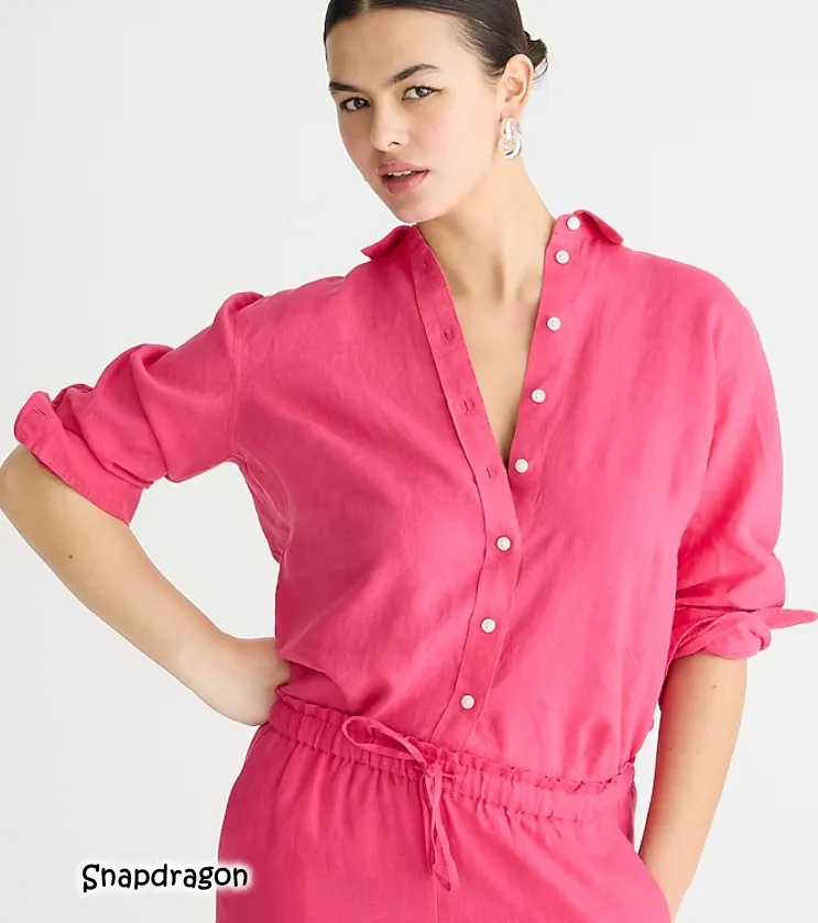 J Crew  |Casual Style Linen Long Sleeves Plain Office Style