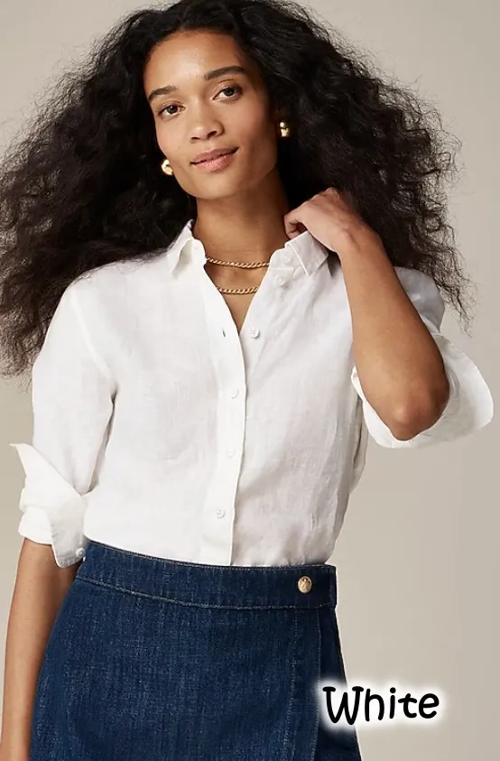 J Crew  |Casual Style Linen Long Sleeves Plain Office Style