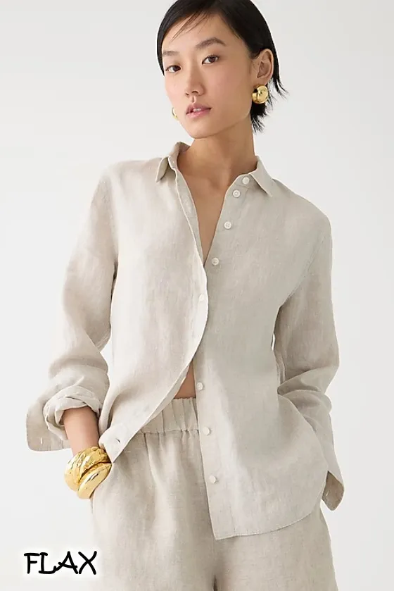 J Crew  |Casual Style Linen Long Sleeves Plain Office Style