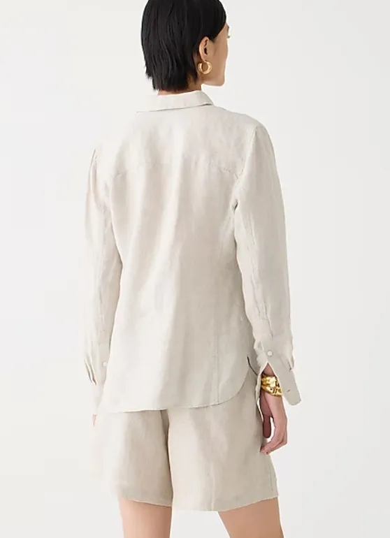 J Crew  |Casual Style Linen Long Sleeves Plain Office Style