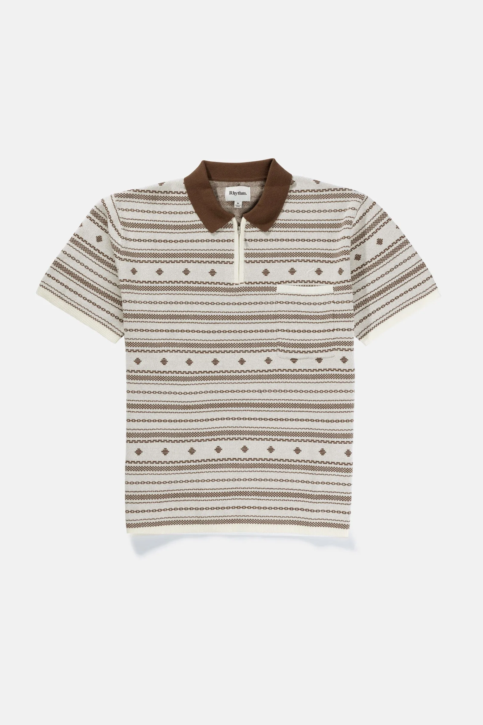 Jacquard Ss Polo Natural