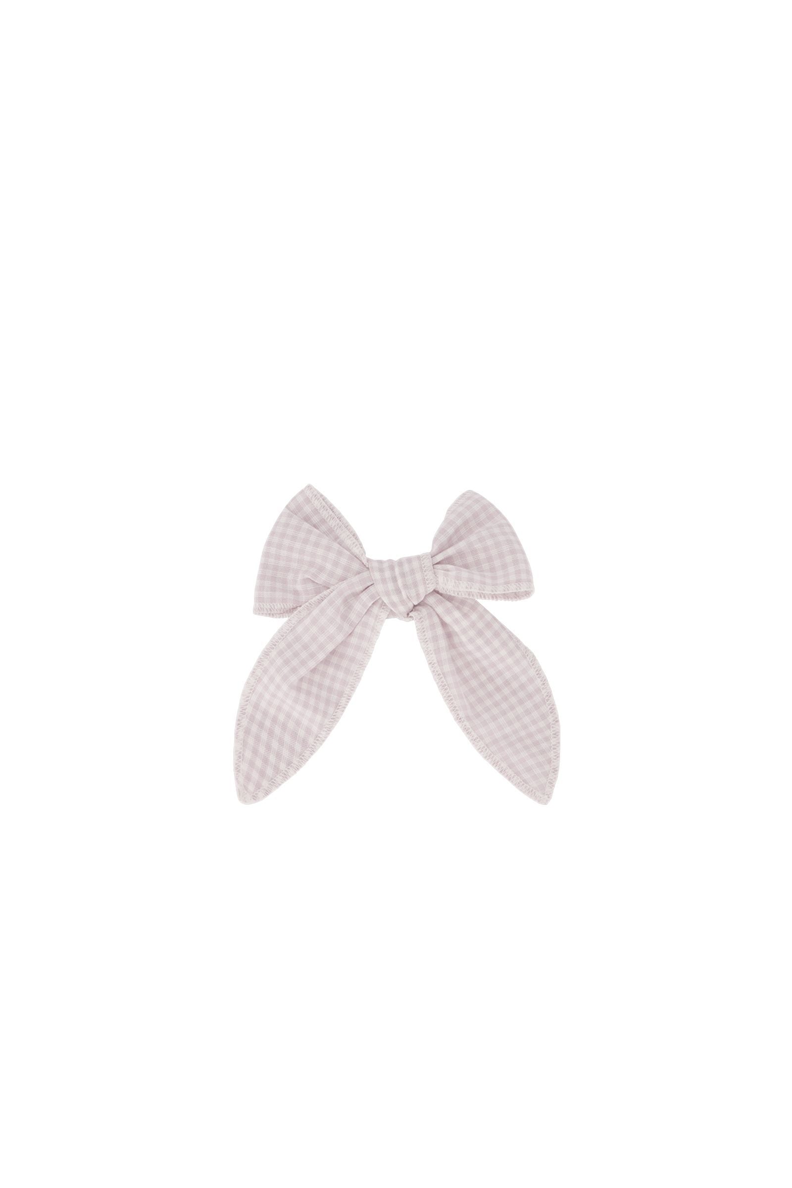 Jamie Kay - Organic Cotton Bow - Gingham Lilac