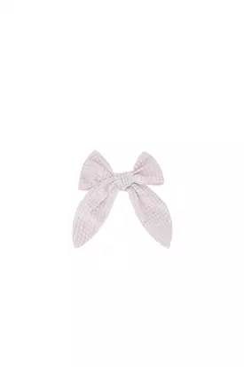 Jamie Kay - Organic Cotton Bow - Gingham Lilac