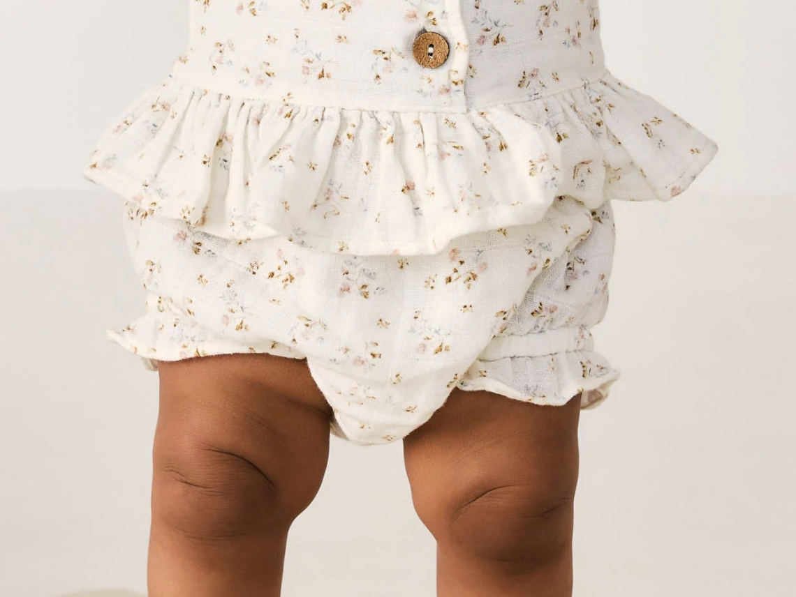 Jamie Kay - Organic Cotton Muslin Frill Bloomers in Nina Watercolour Floral